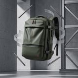 Vaqio AeroSeal Pro travel backpack with vacuum compression system - expanded view showing 25L to 30L capacity