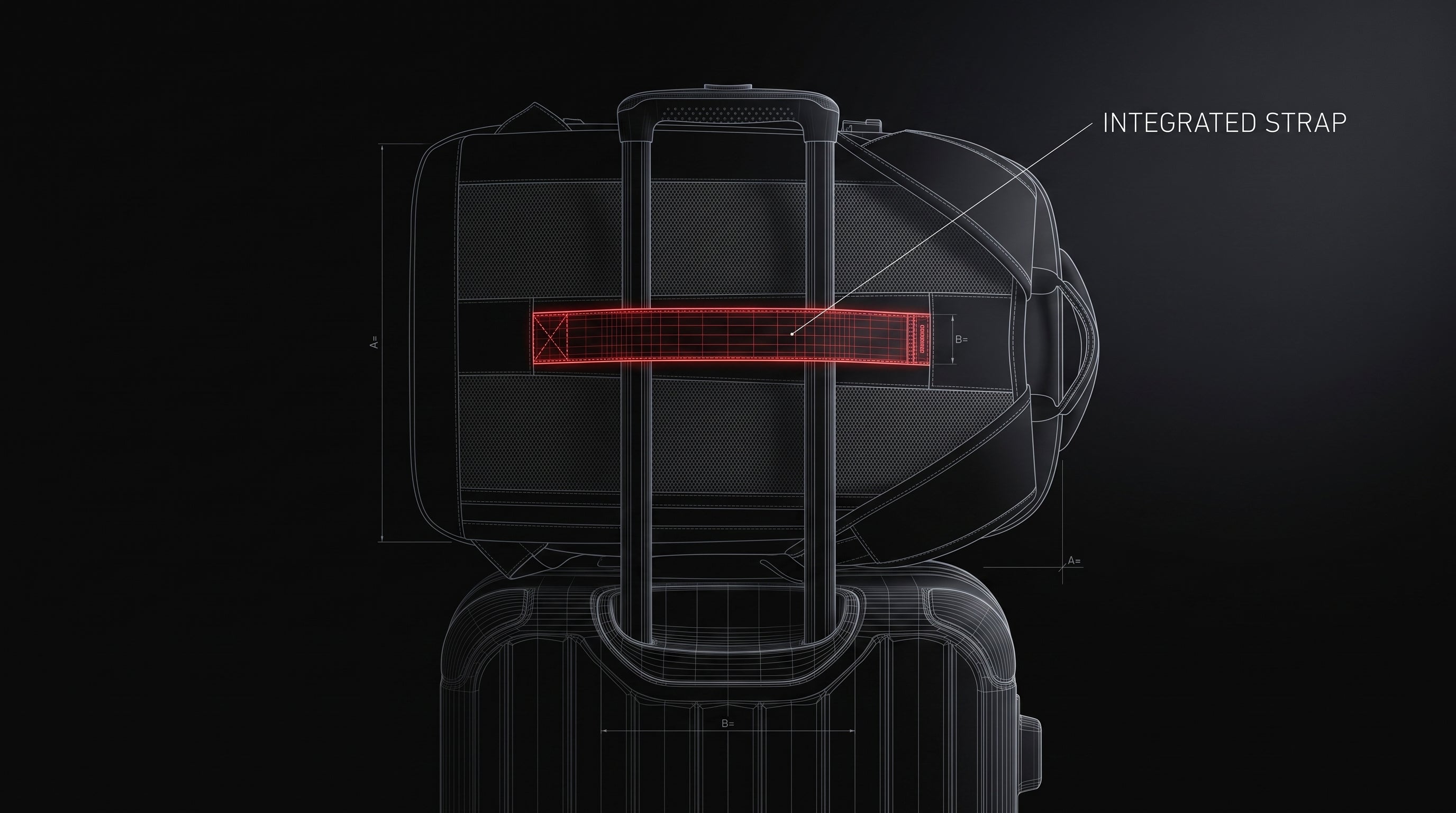 Integrated luggage strap
